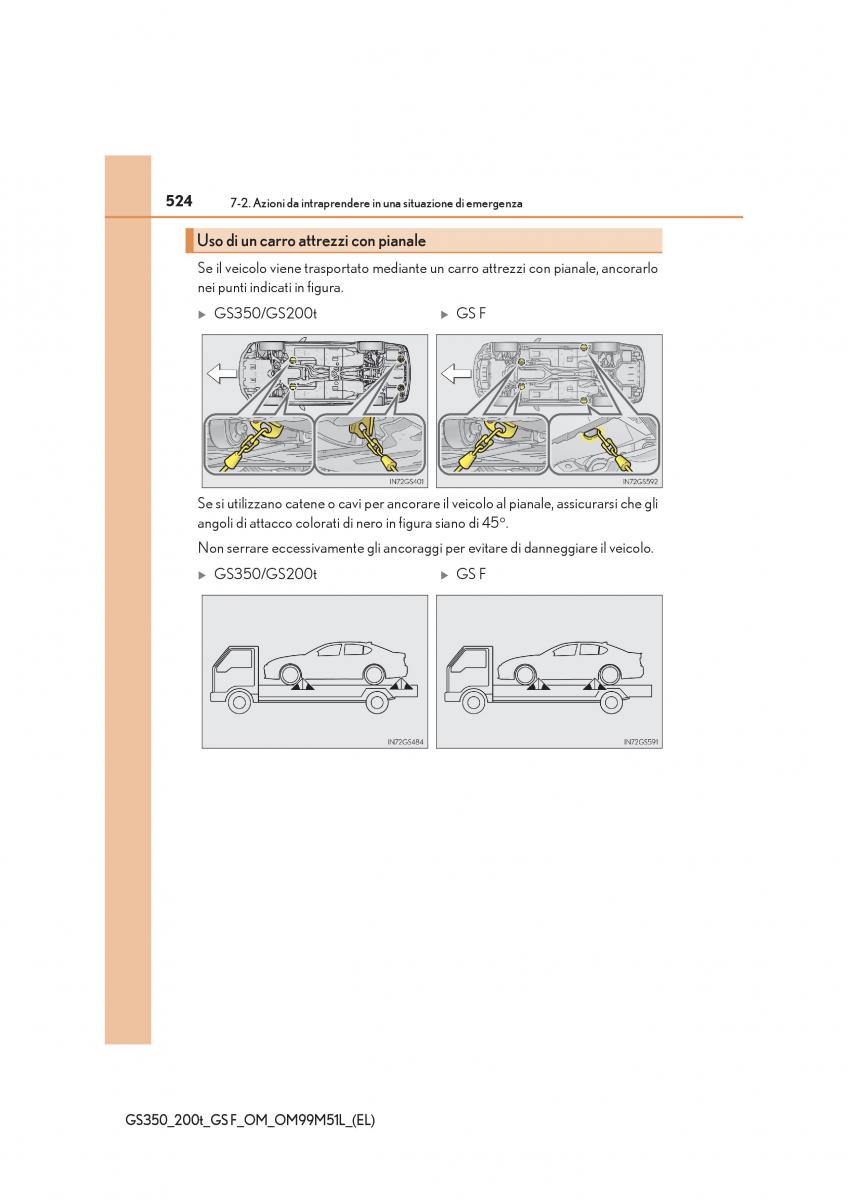 Lexus GS F IV 4 manuale del proprietario / page 524