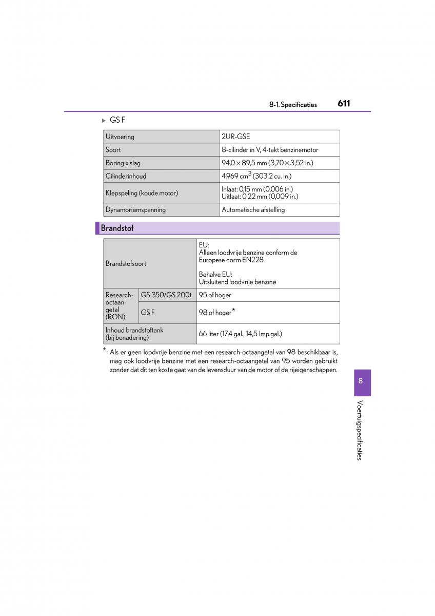 Lexus GS F IV 4 handleiding / page 611