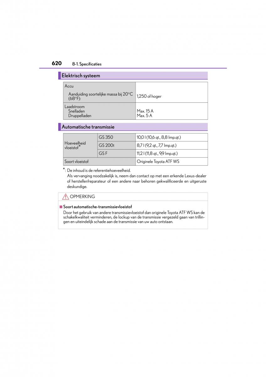Lexus GS F IV 4 handleiding / page 620