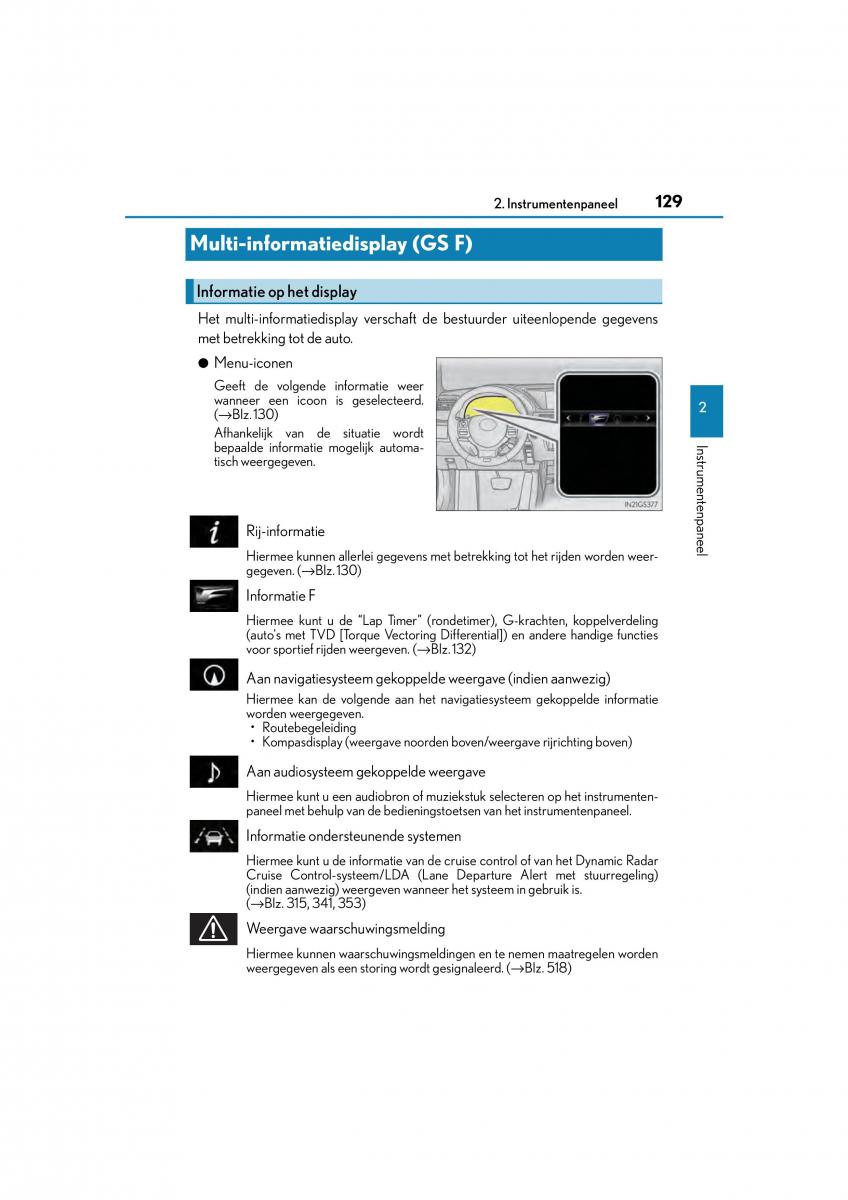 Lexus GS F IV 4 handleiding / page 129