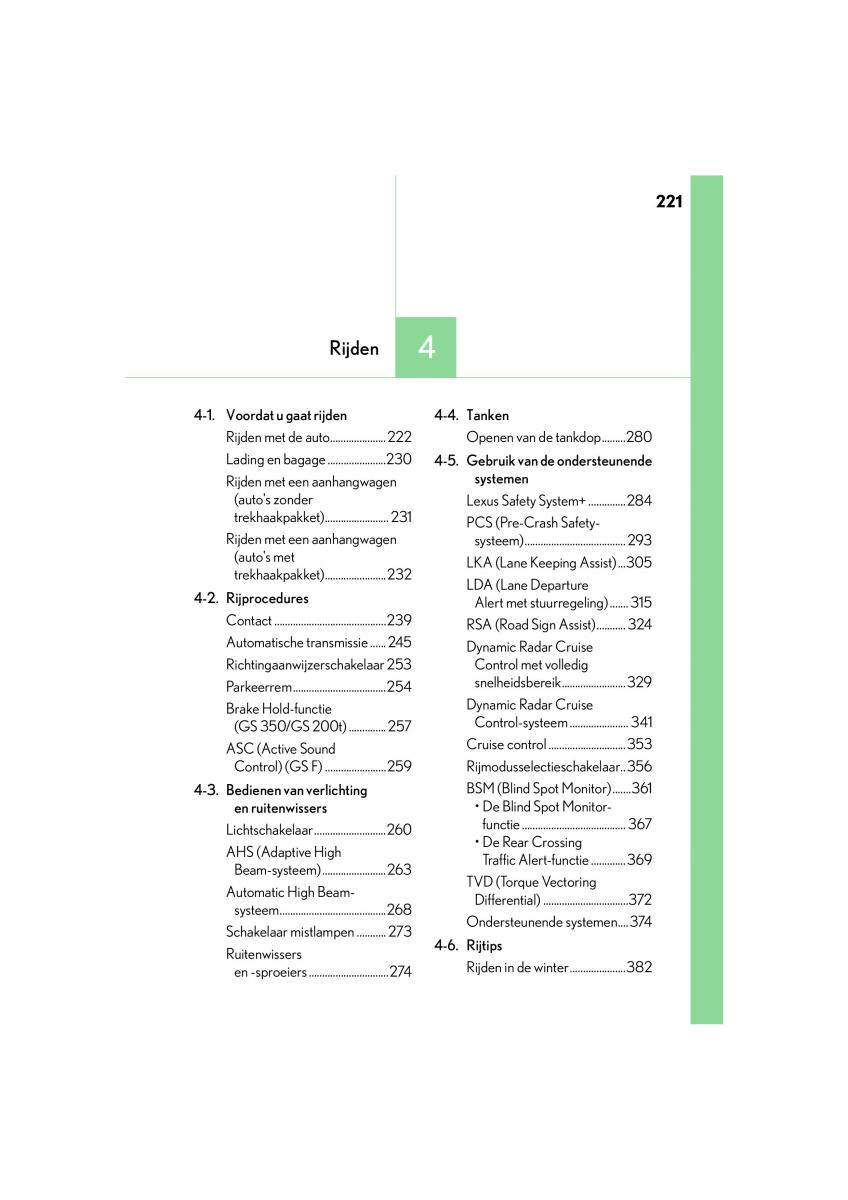 Lexus GS F IV 4 handleiding / page 221