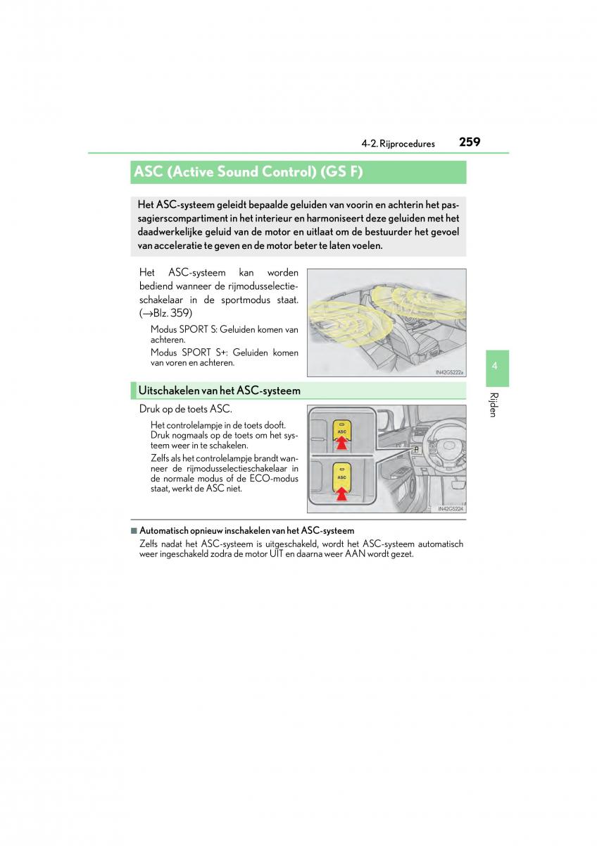 Lexus GS F IV 4 handleiding / page 259