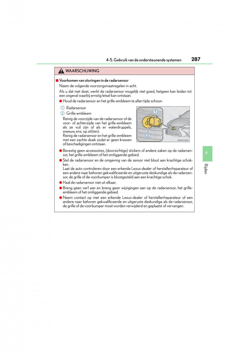 Lexus GS F IV 4 handleiding / page 287