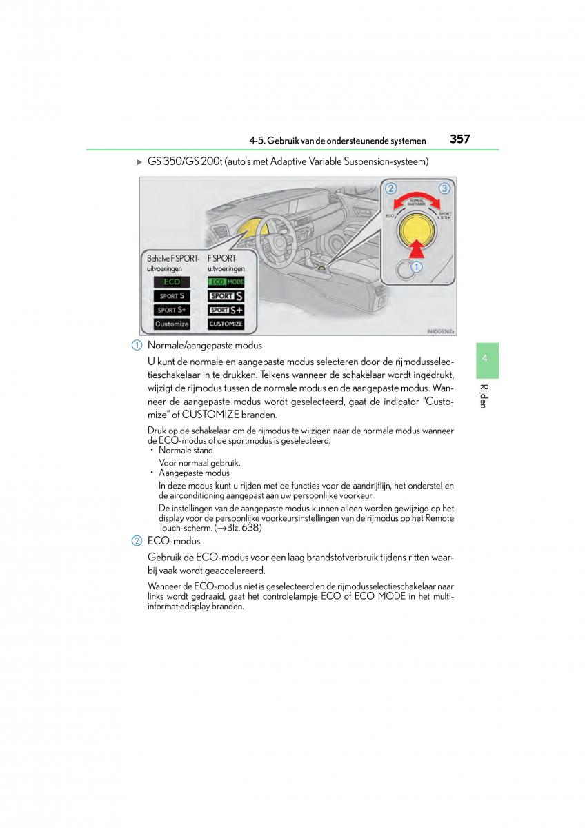 Lexus GS F IV 4 handleiding / page 357