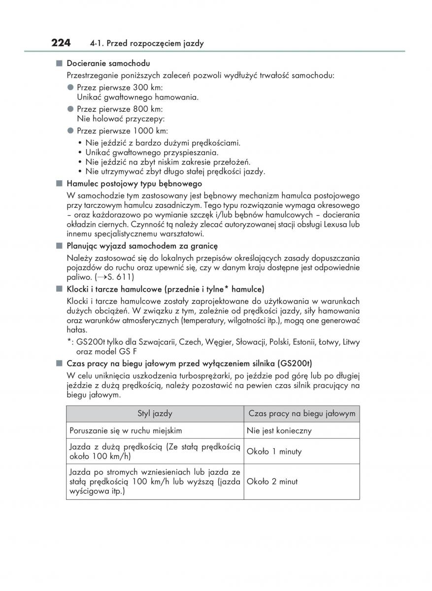 Lexus GS F IV 4 instrukcja obslugi / page 224