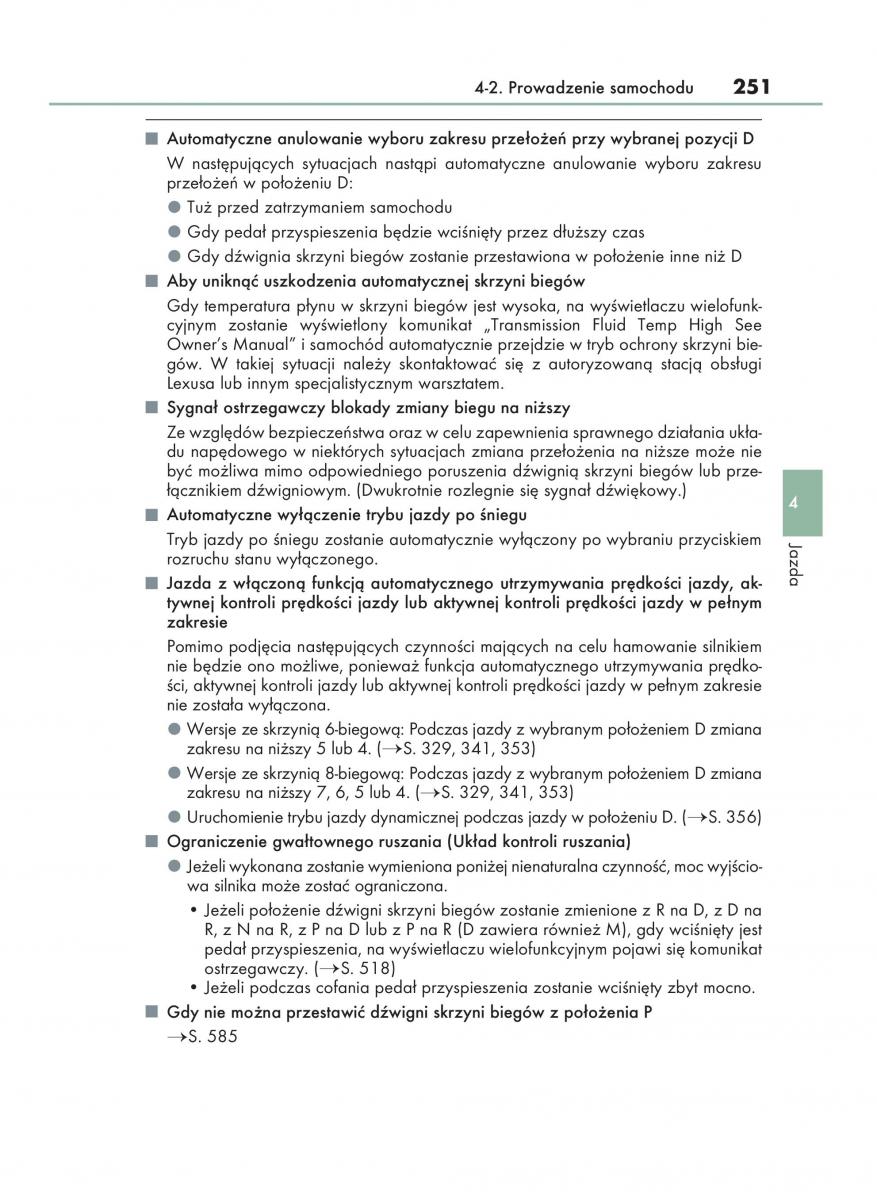 Lexus GS F IV 4 instrukcja obslugi / page 251