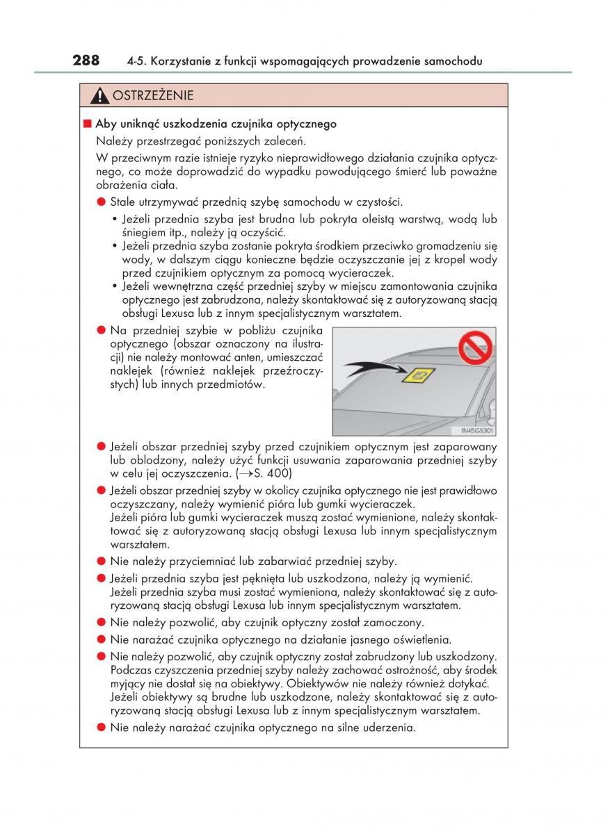 Lexus GS F IV 4 instrukcja obslugi / page 288