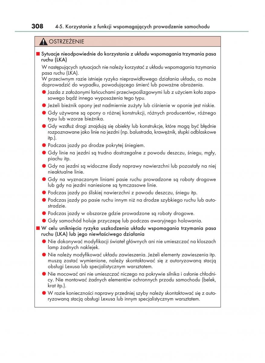 Lexus GS F IV 4 instrukcja obslugi / page 308