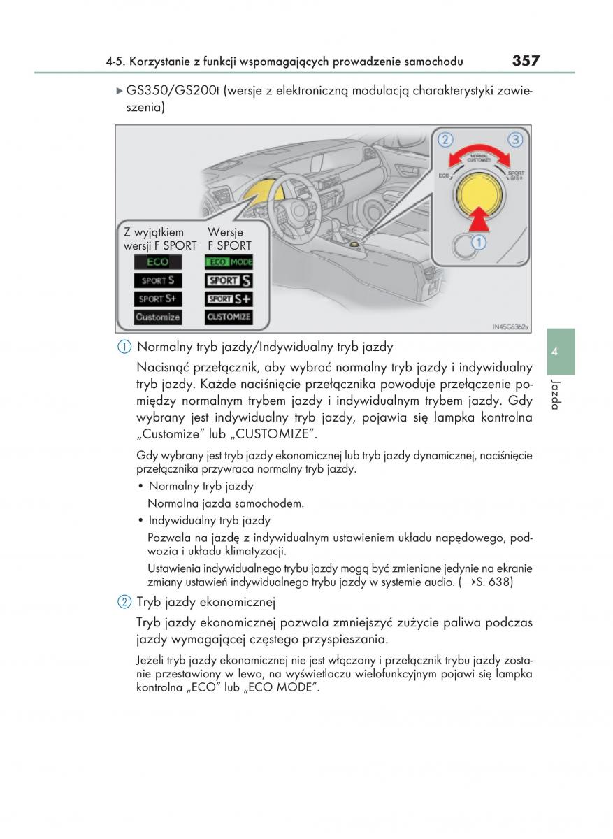 Lexus GS F IV 4 instrukcja obslugi / page 357