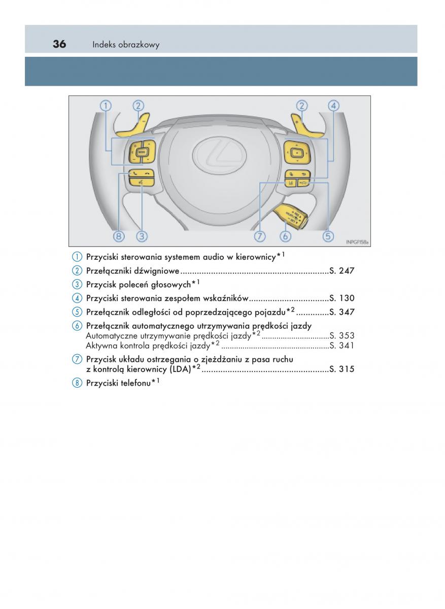 Lexus GS F IV 4 instrukcja obslugi / page 36