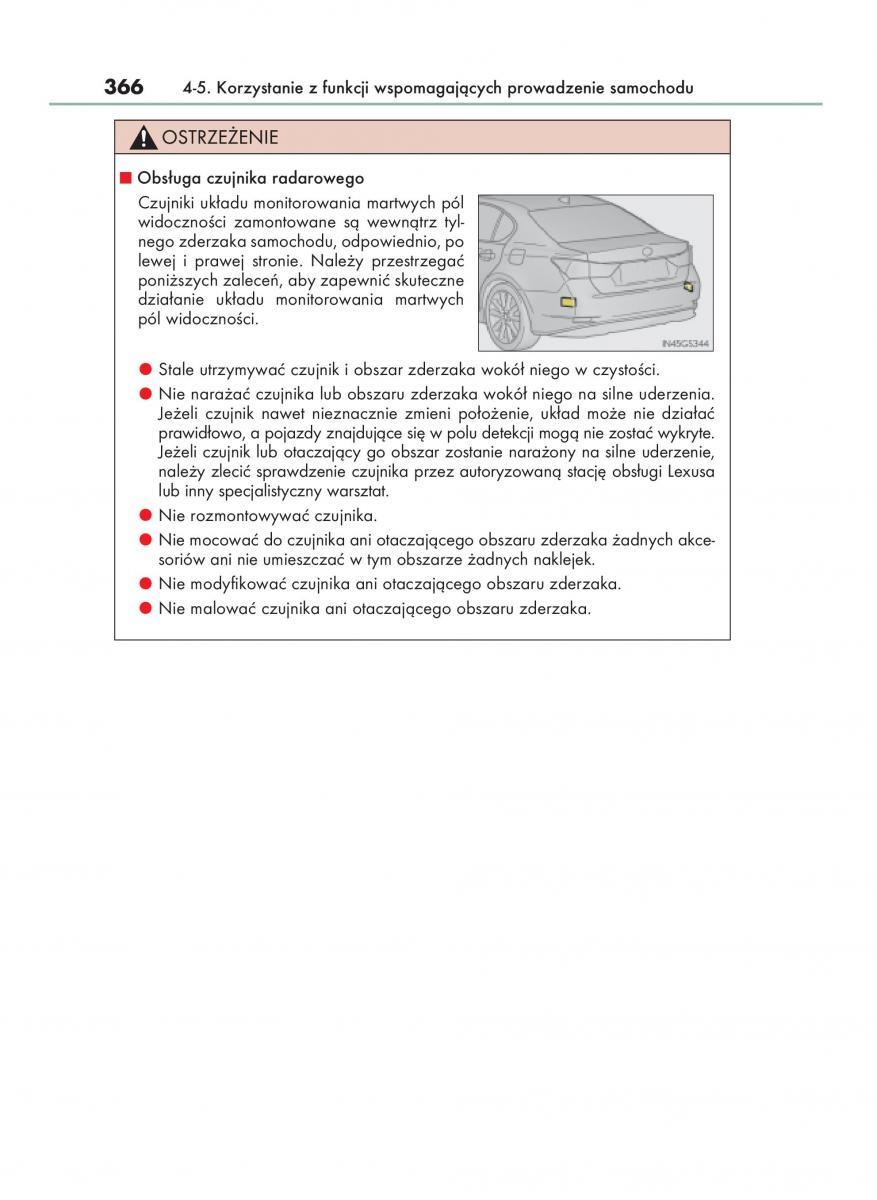 Lexus GS F IV 4 instrukcja obslugi / page 366