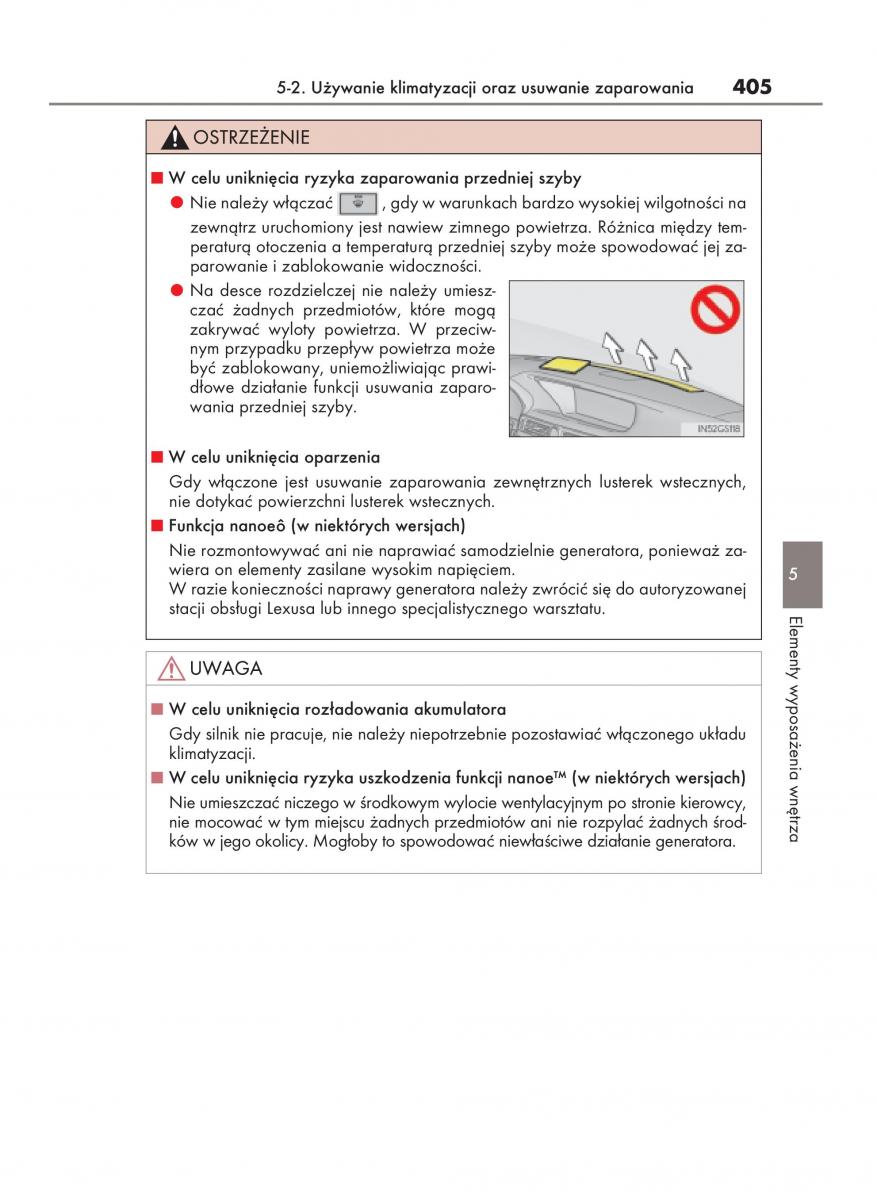 Lexus GS F IV 4 instrukcja obslugi / page 405