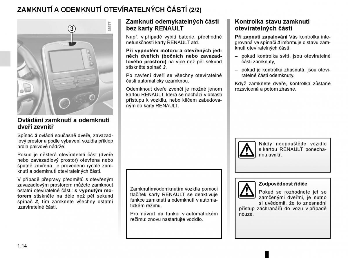 Renault Clio IV 4 navod k obsludze / page 20