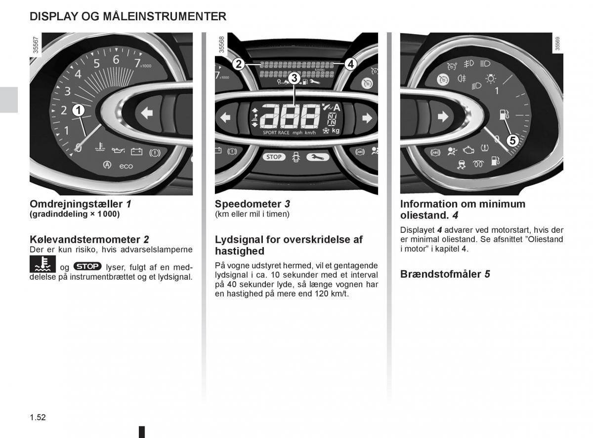 Renault Clio IV 4 Bilens instruktionsbog / page 58