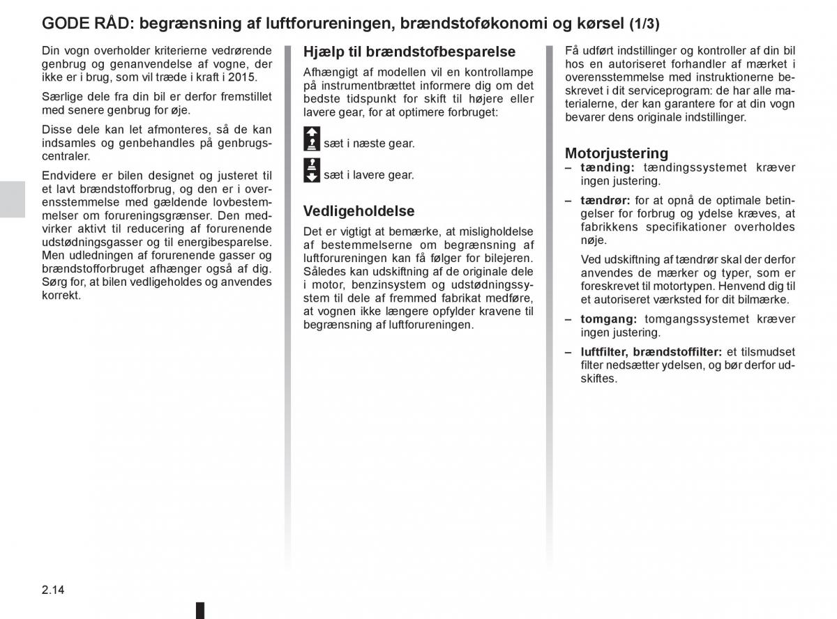 Renault Clio IV 4 Bilens instruktionsbog / page 98