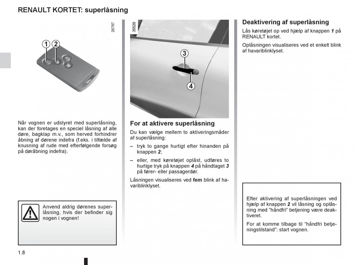 Renault Clio IV 4 Bilens instruktionsbog / page 14