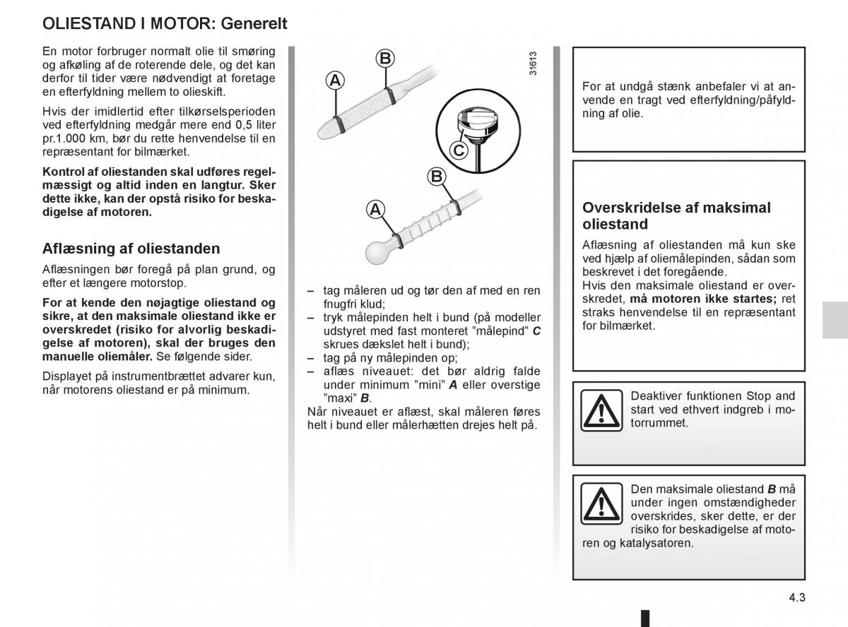 Renault Clio IV 4 Bilens instruktionsbog / page 147