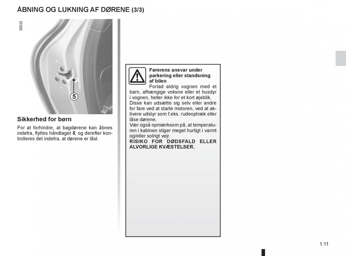 Renault Clio IV 4 Bilens instruktionsbog / page 17