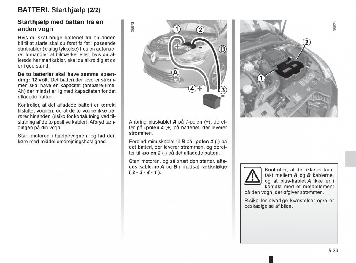 Renault Clio IV 4 Bilens instruktionsbog / page 187