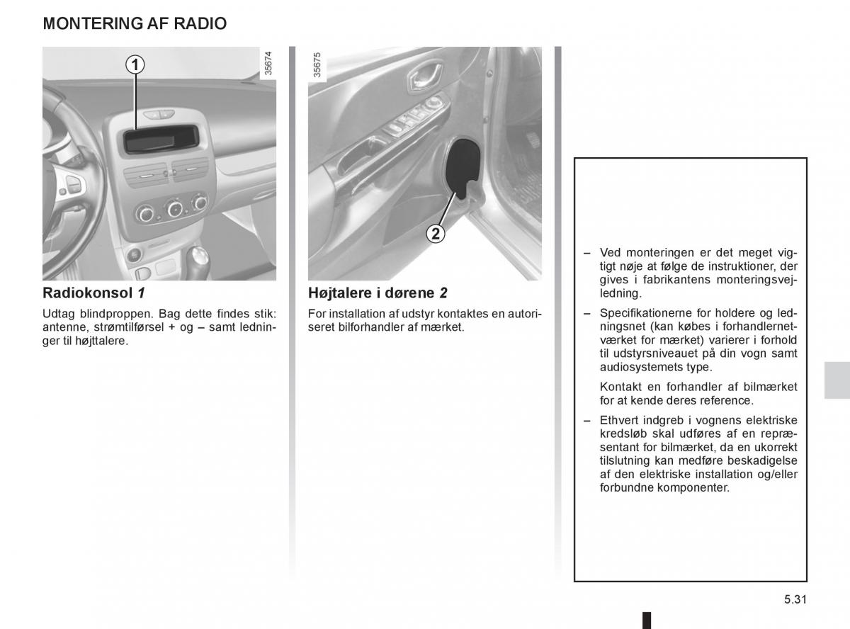 Renault Clio IV 4 Bilens instruktionsbog / page 189