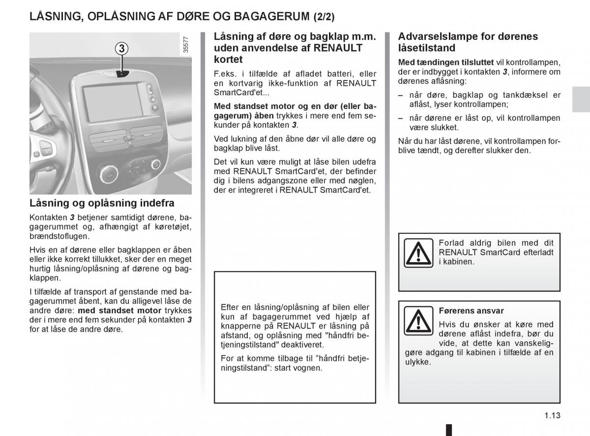 Renault Clio IV 4 Bilens instruktionsbog / page 19