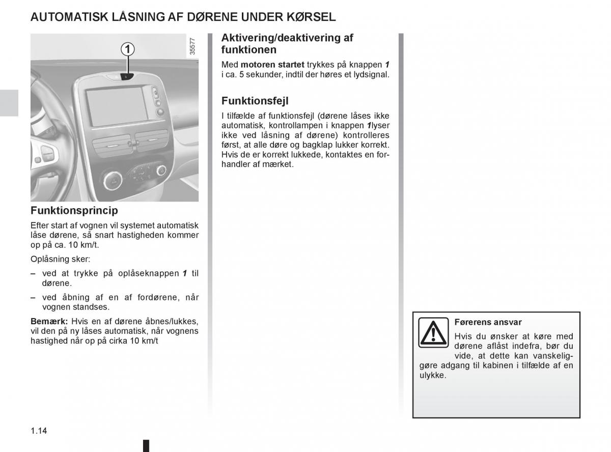 Renault Clio IV 4 Bilens instruktionsbog / page 20