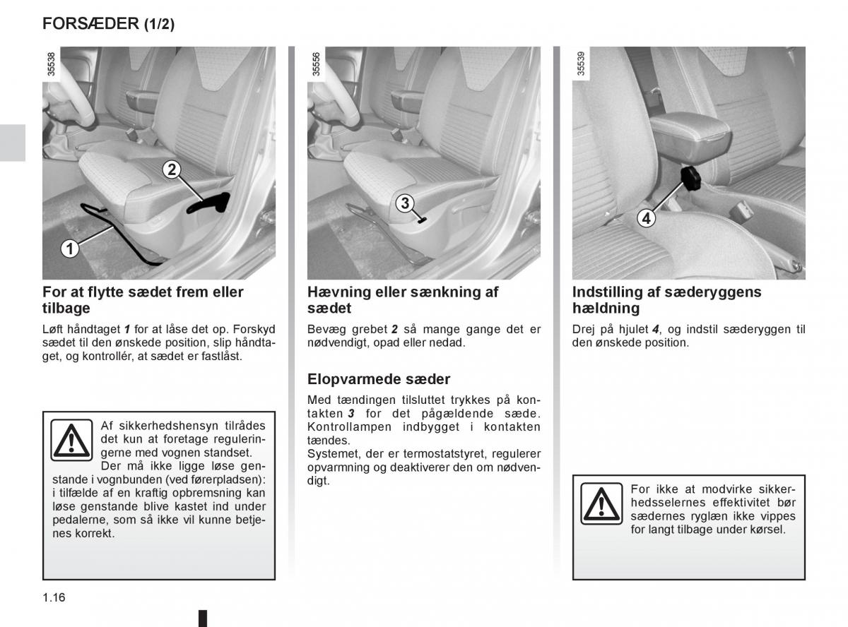 Renault Clio IV 4 Bilens instruktionsbog / page 22