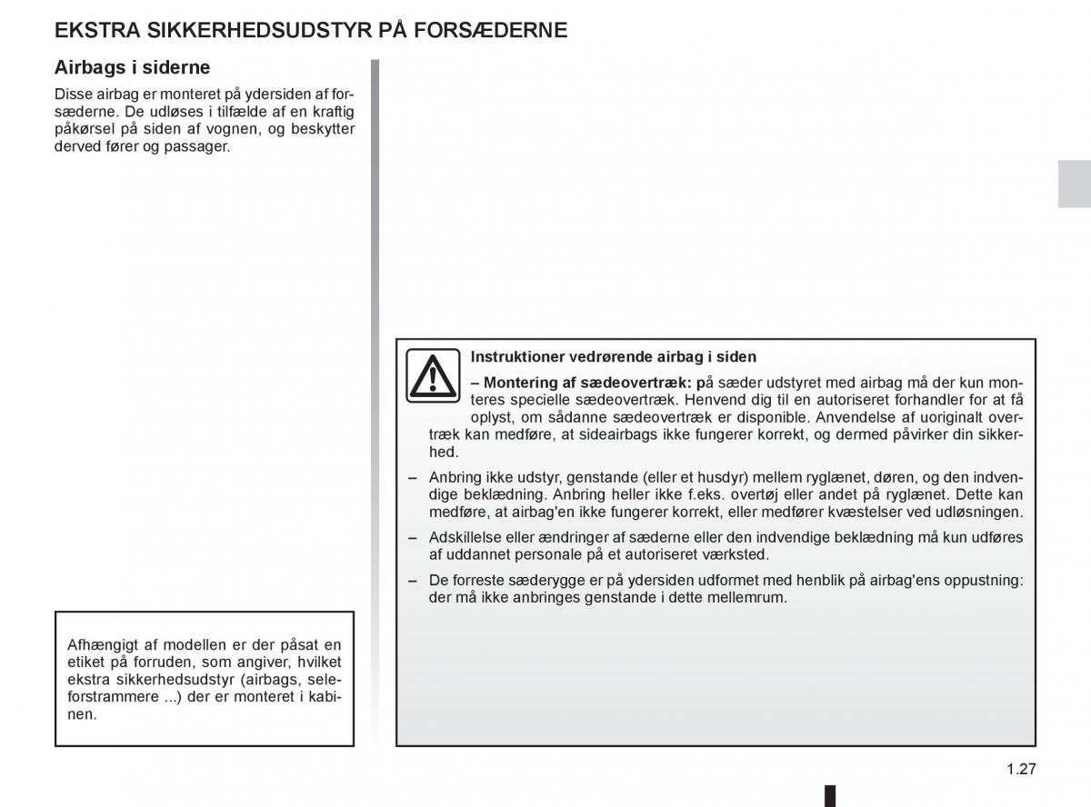 Renault Clio IV 4 Bilens instruktionsbog / page 33