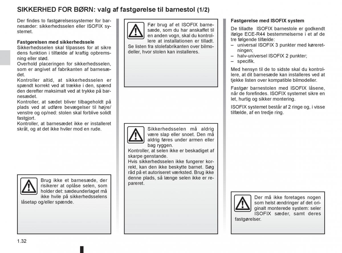 Renault Clio IV 4 Bilens instruktionsbog / page 38