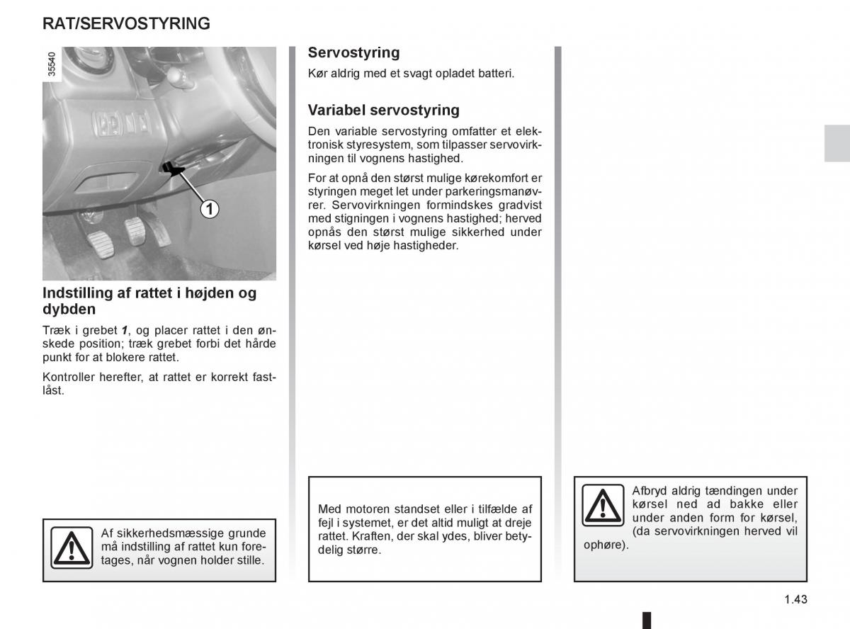 Renault Clio IV 4 Bilens instruktionsbog / page 49