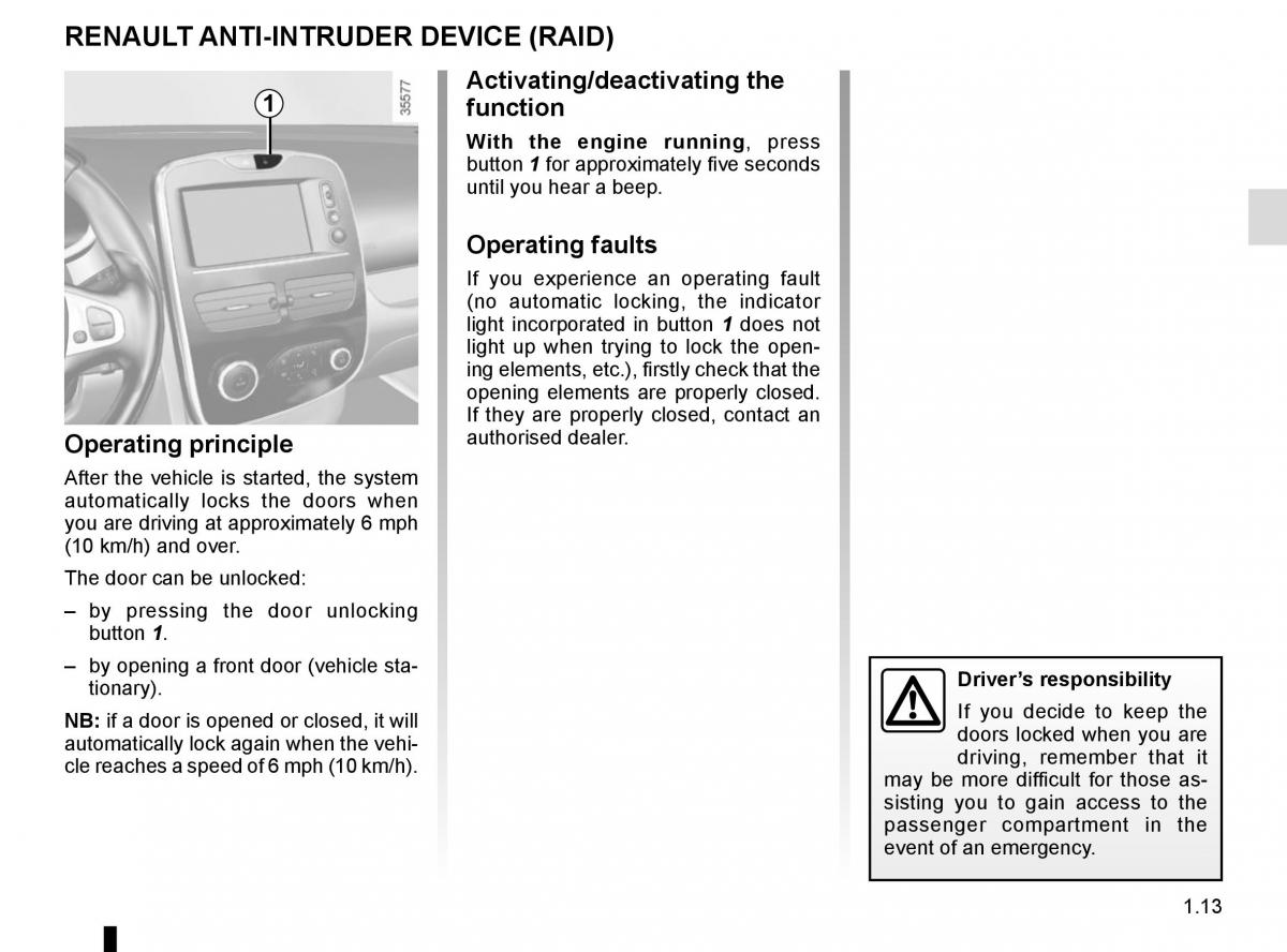 Renault Clio IV 4 owners manual / page 19