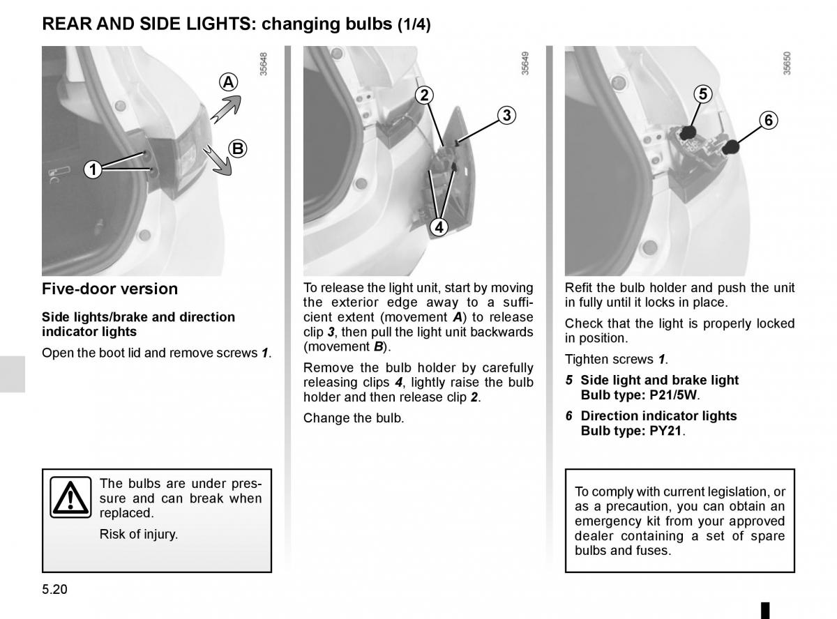 Renault Clio IV 4 owners manual / page 198