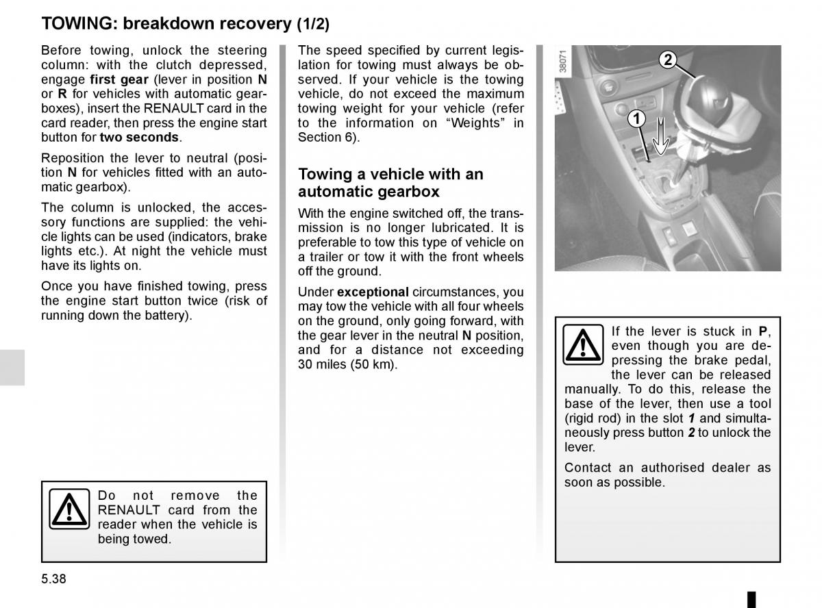 Renault Clio IV 4 owners manual / page 216