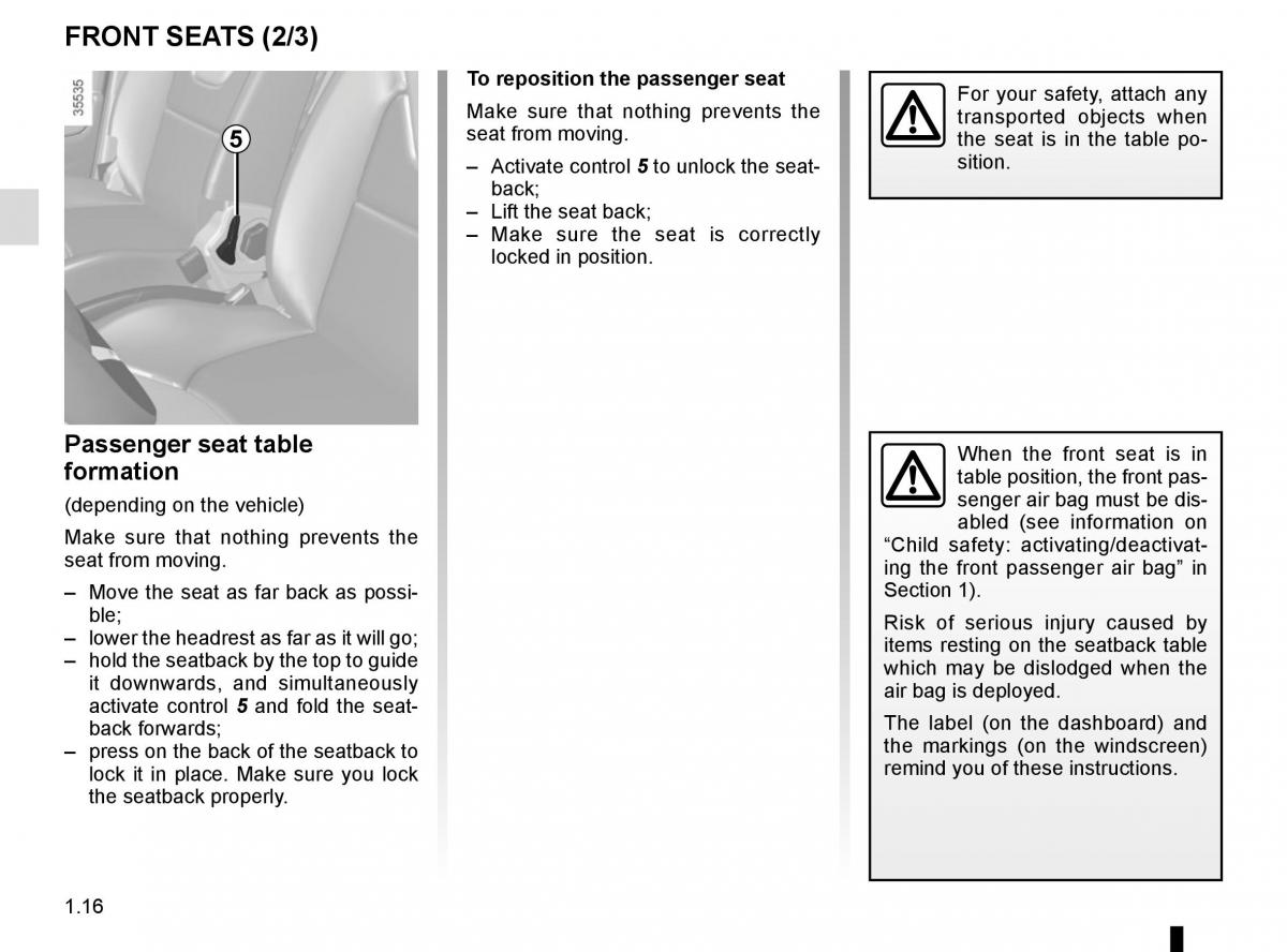 Renault Clio IV 4 owners manual / page 22