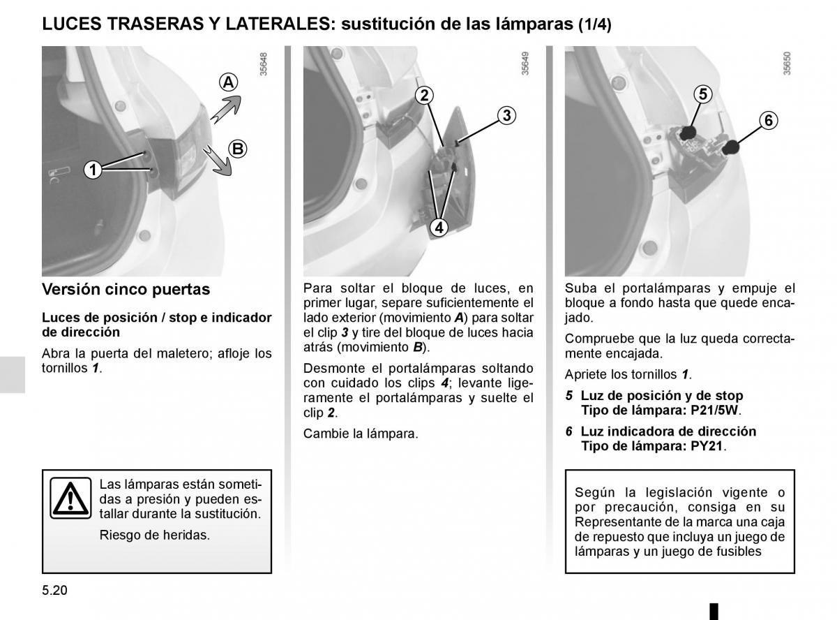 Renault Clio IV 4 manual del propietario / page 198