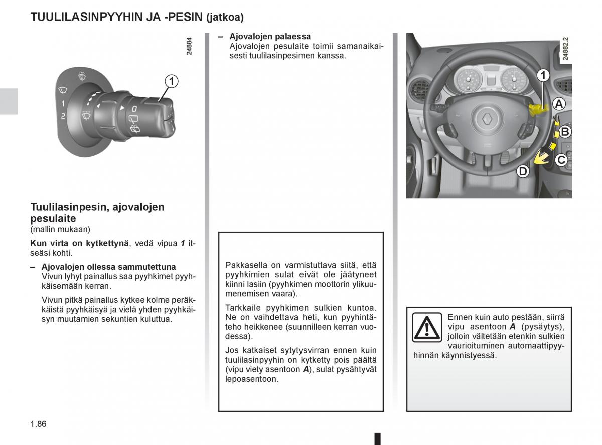 Renault Clio IV 4 omistajan kasikirja / page 94