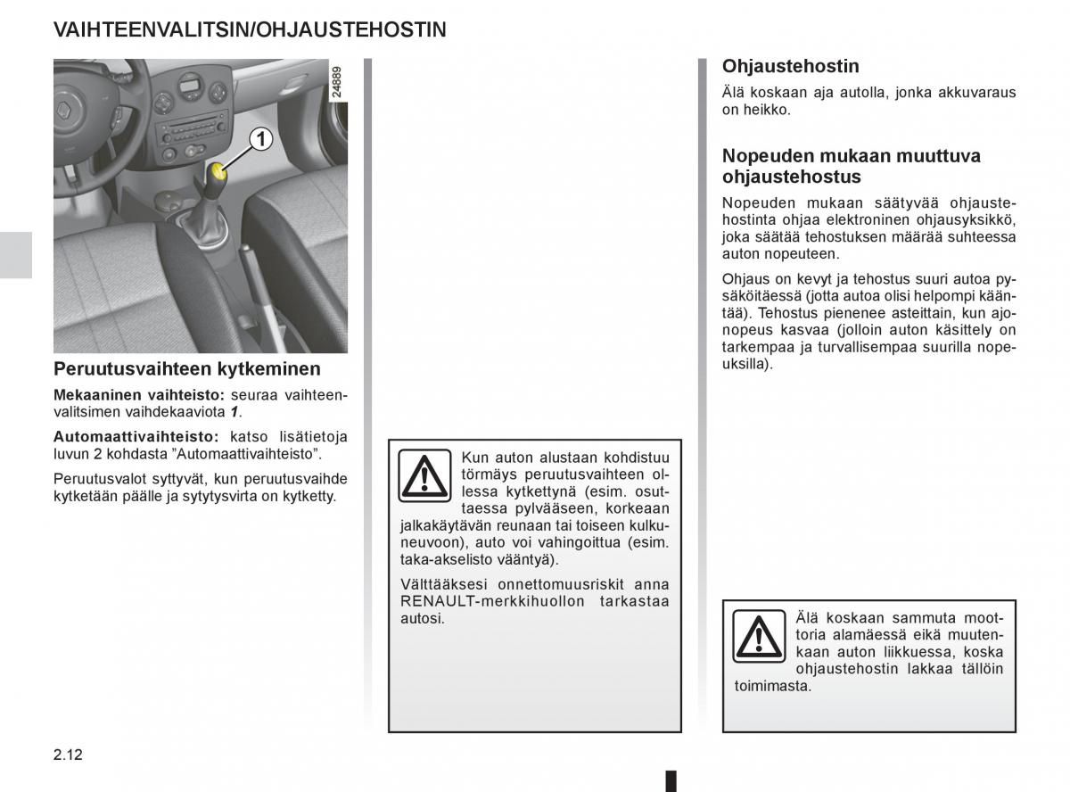 Renault Clio IV 4 omistajan kasikirja / page 110