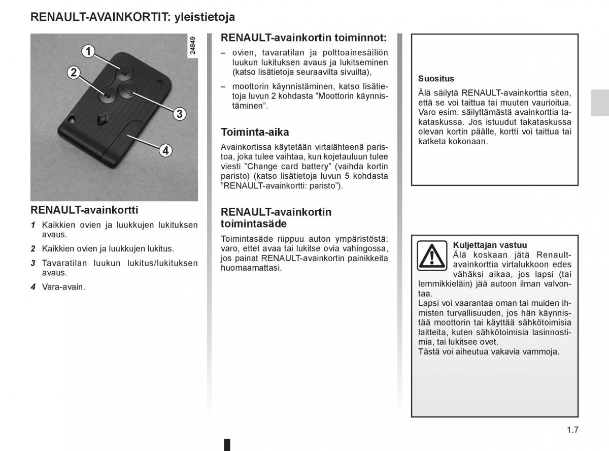 Renault Clio IV 4 omistajan kasikirja / page 15