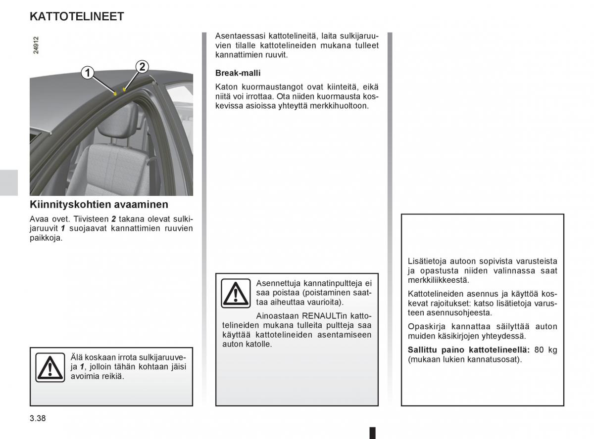 Renault Clio IV 4 omistajan kasikirja / page 182