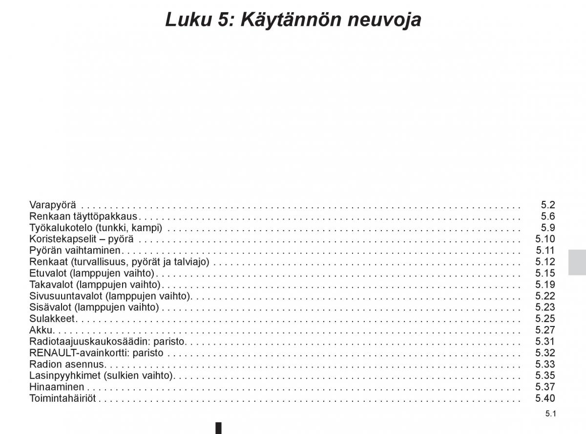 Renault Clio IV 4 omistajan kasikirja / page 199