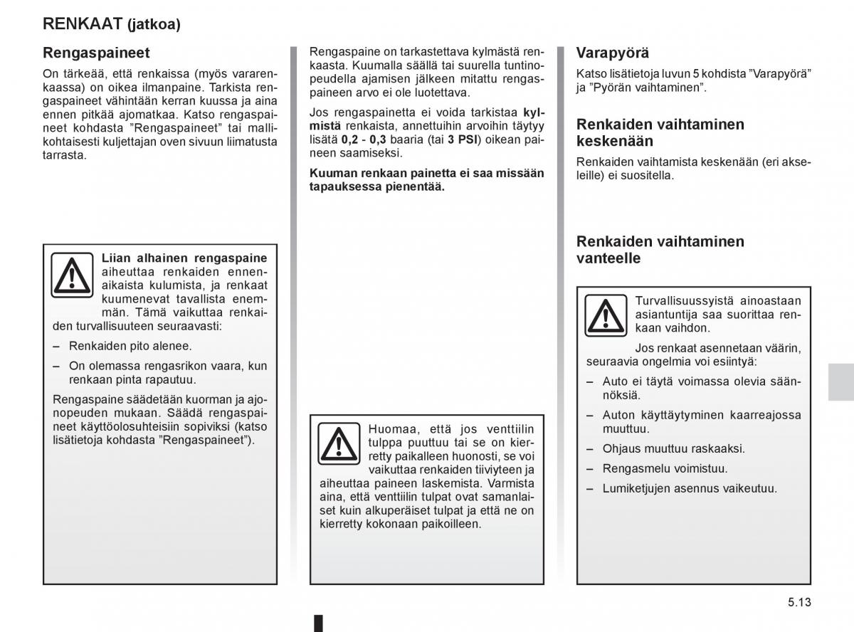 Renault Clio IV 4 omistajan kasikirja / page 211