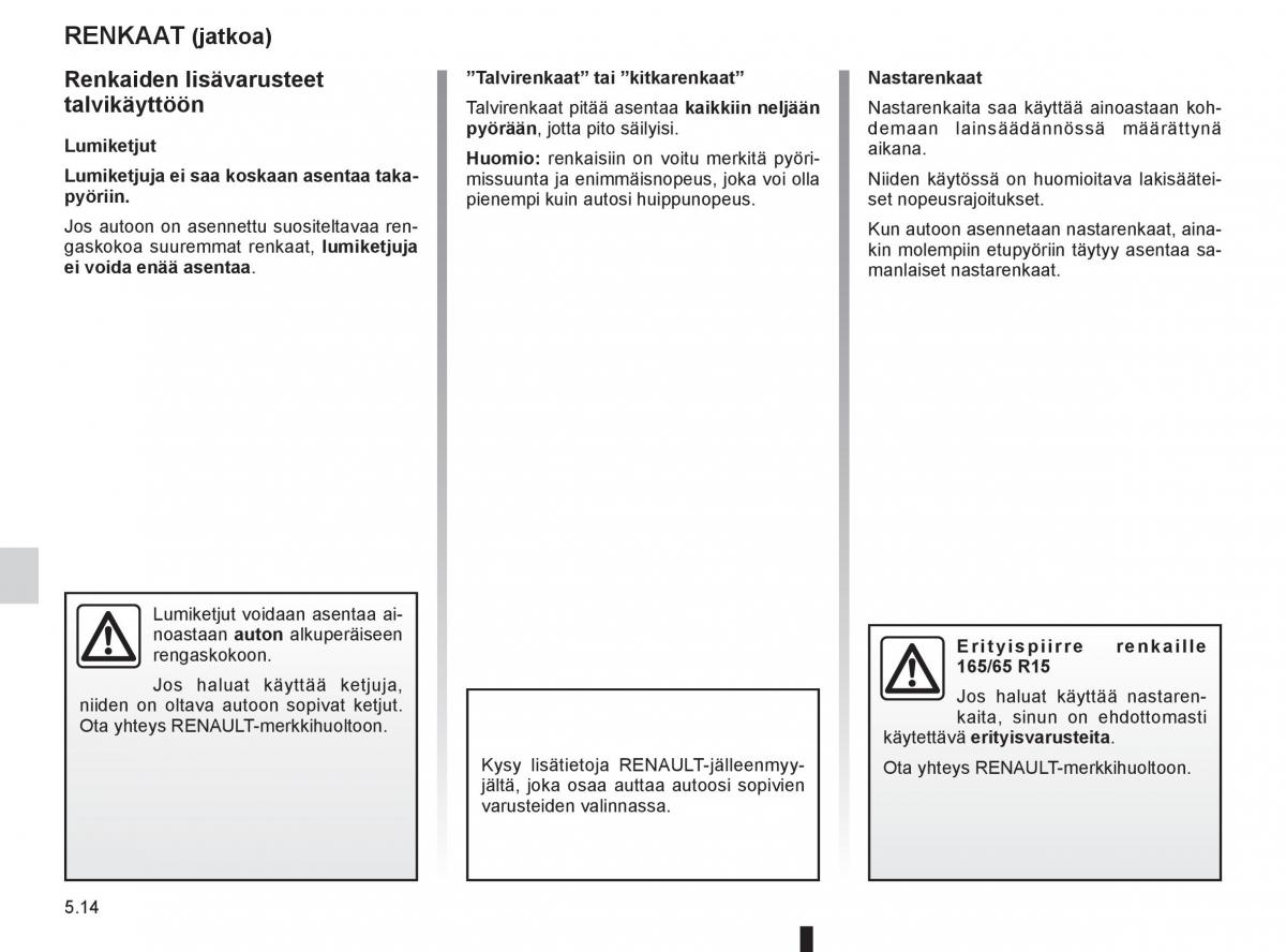 Renault Clio IV 4 omistajan kasikirja / page 212