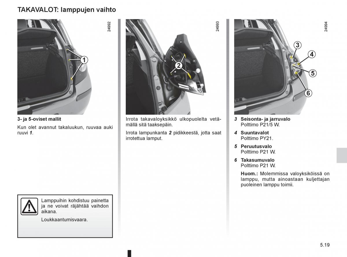 Renault Clio IV 4 omistajan kasikirja / page 217