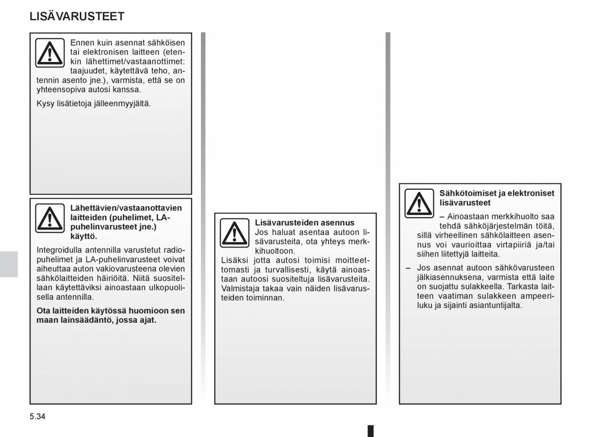 Renault Clio IV 4 omistajan kasikirja / page 232