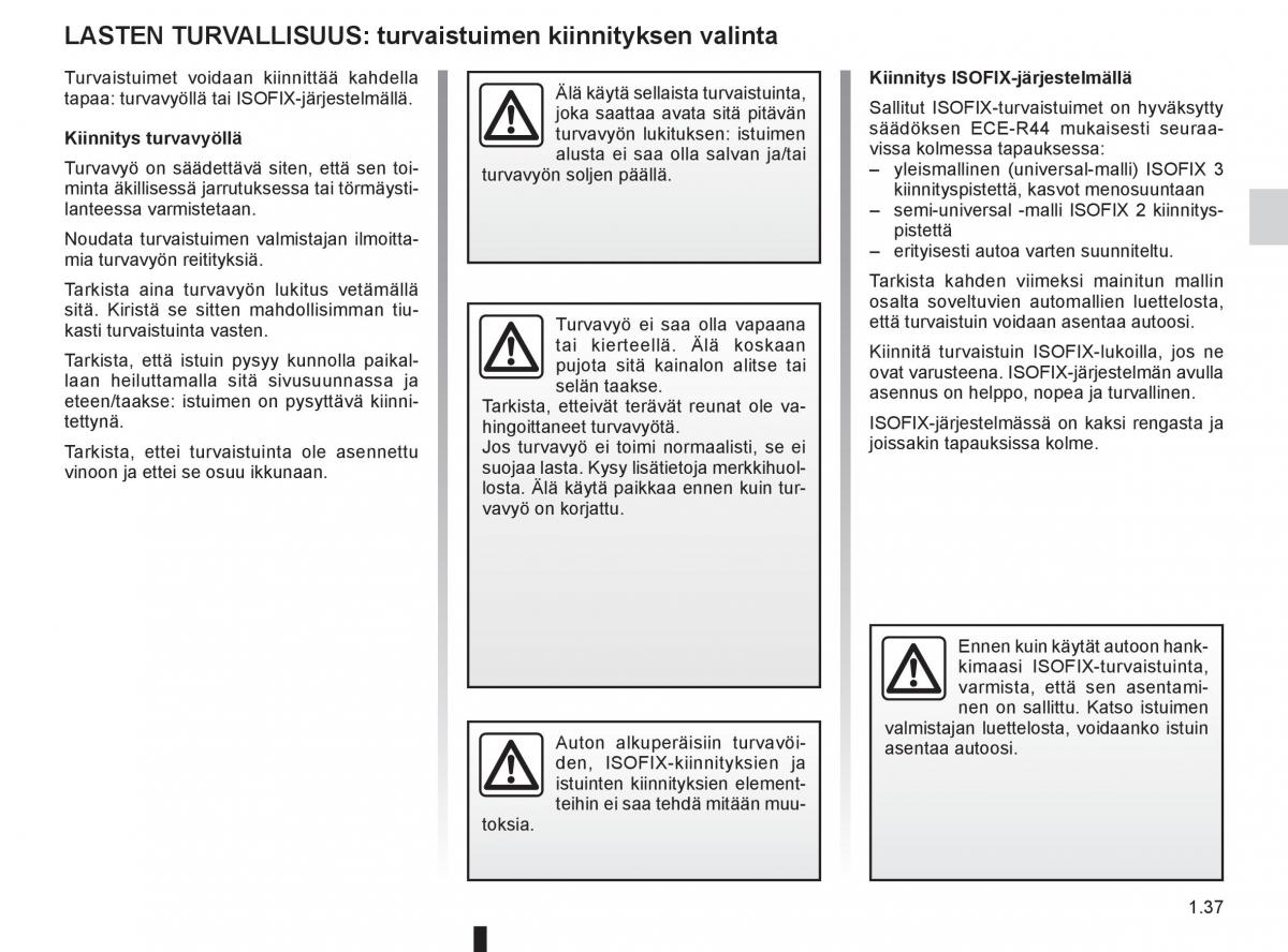 Renault Clio IV 4 omistajan kasikirja / page 45