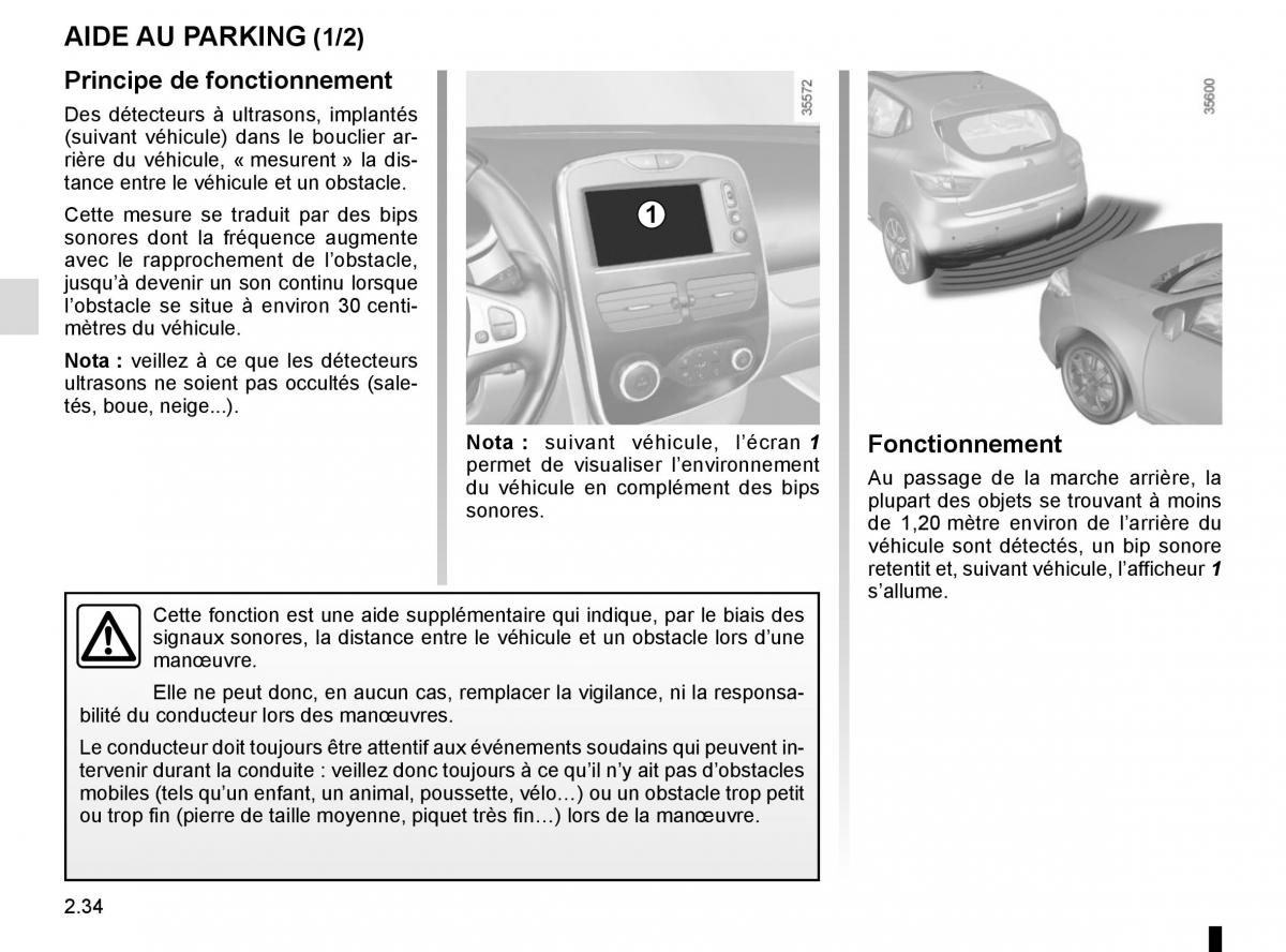 Renault Clio IV 4 manuel du proprietaire / page 124