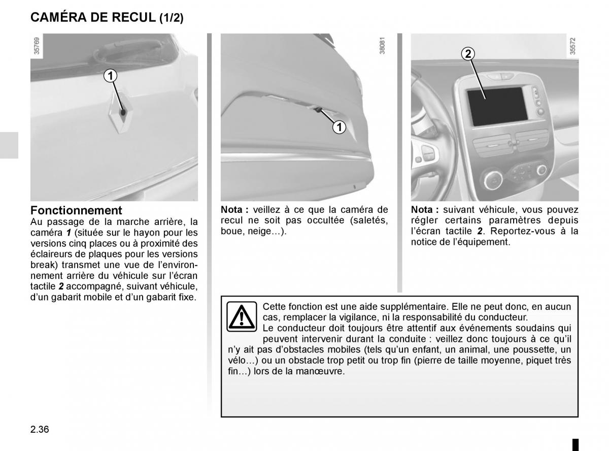 Renault Clio IV 4 manuel du proprietaire / page 126