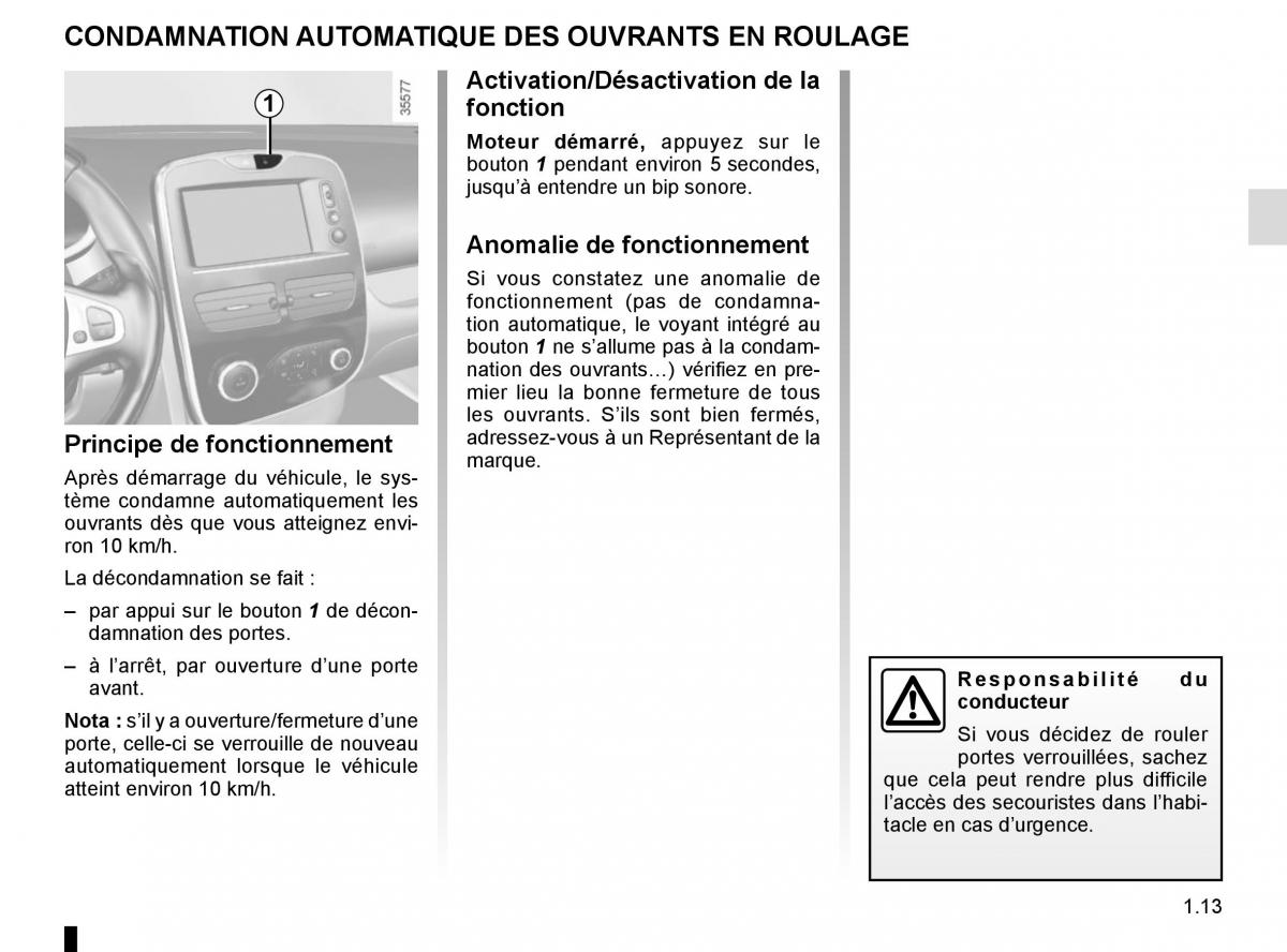 Renault Clio IV 4 manuel du proprietaire / page 19