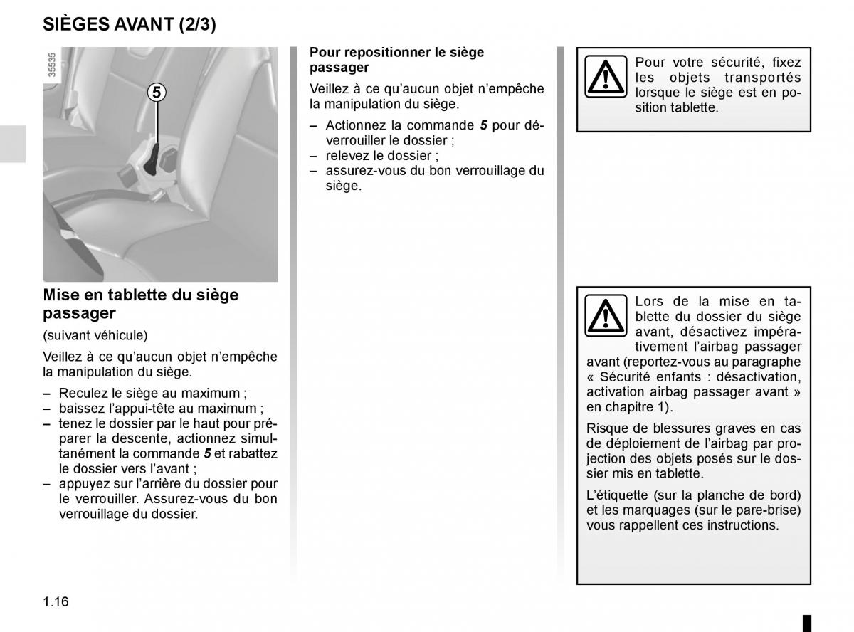 Renault Clio IV 4 manuel du proprietaire / page 22