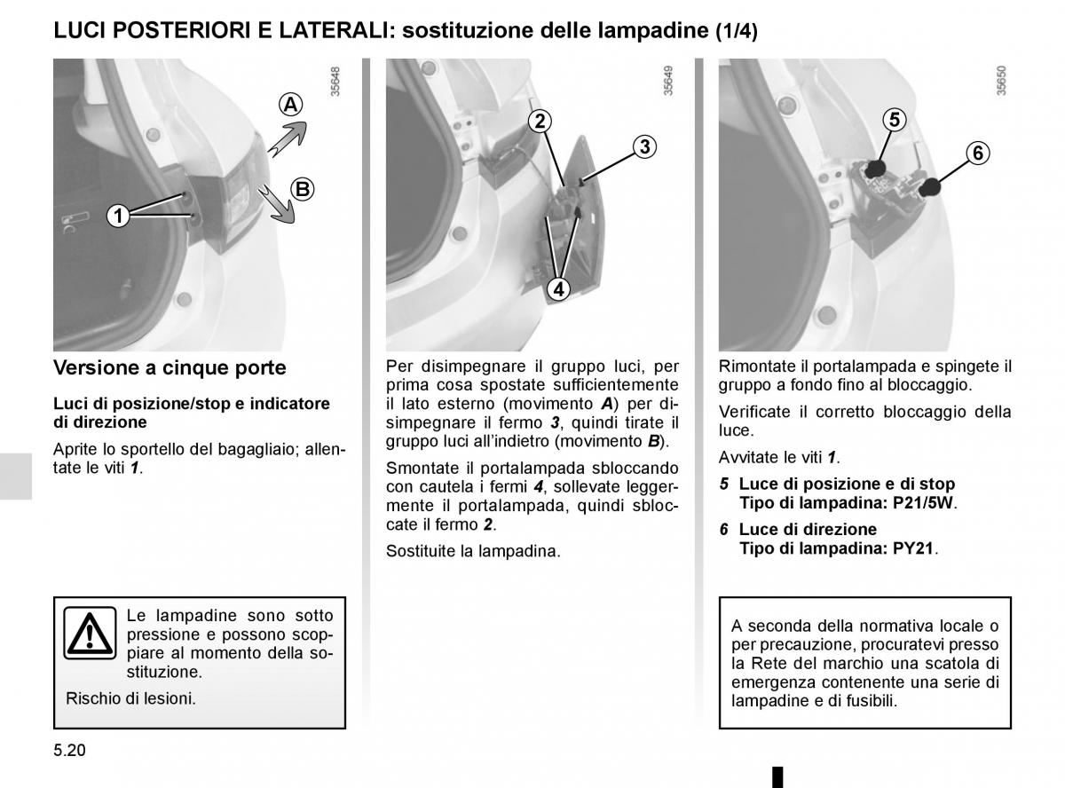 Renault Clio IV 4 manuale del proprietario / page 198